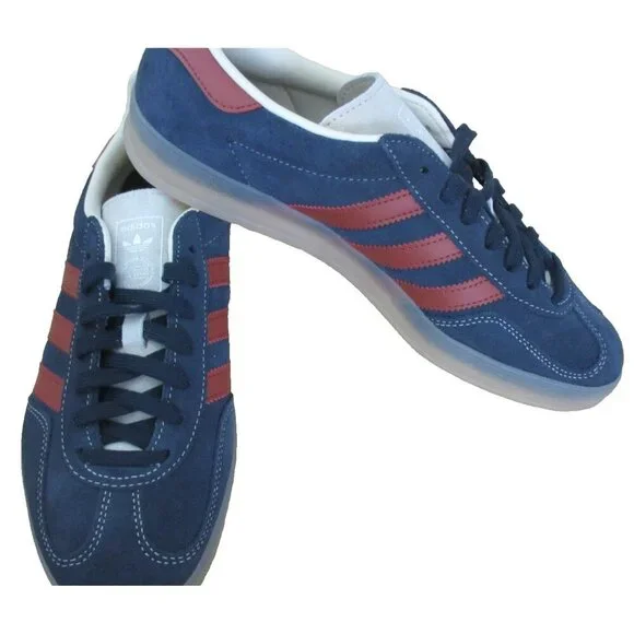Adidas Men's Gazelle Indoor Suede Striped Shoes Navy Red White Sizes NIB JH5404 - Picture 4 of 5